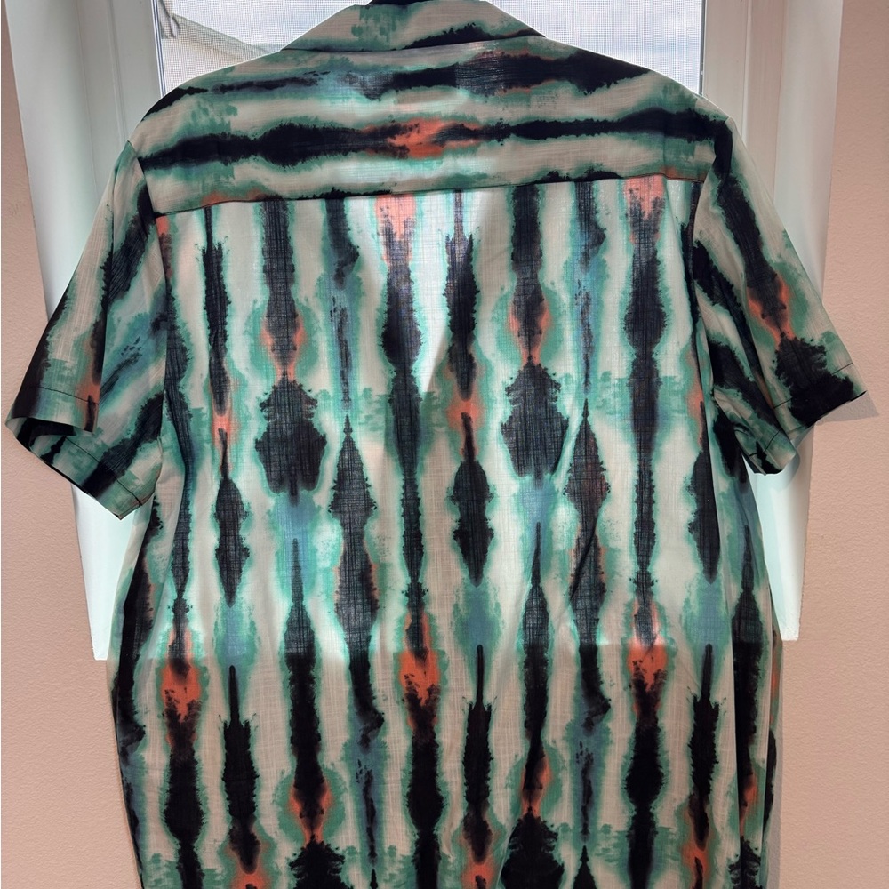 Topman Teal and Coral Striped Men's Shirt - Picture 6 of 12